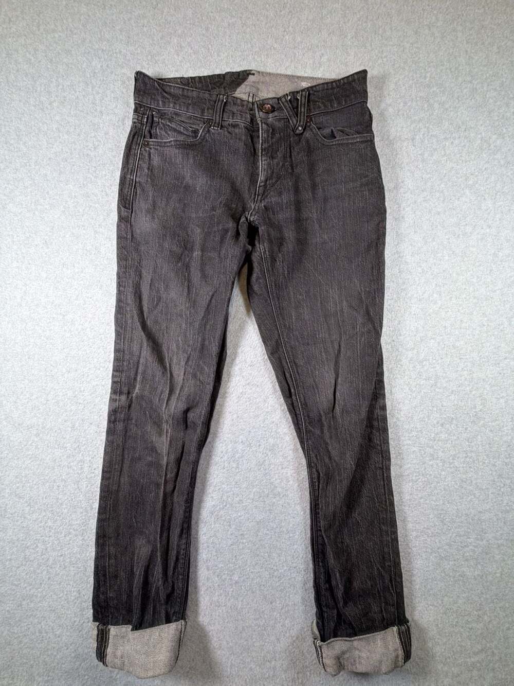 Volcom Brand Jeans Black Distressed Slim Fit Denim